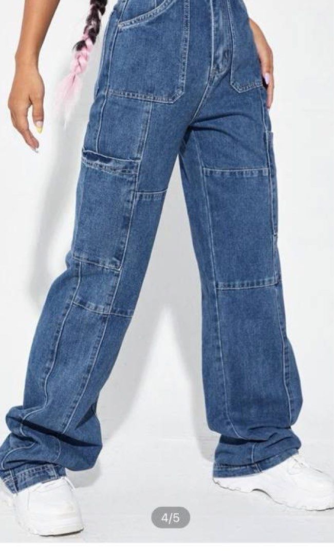 Cargo baggy jeans, Women's Fashion, Bottoms, Jeans & Leggings on Carousell