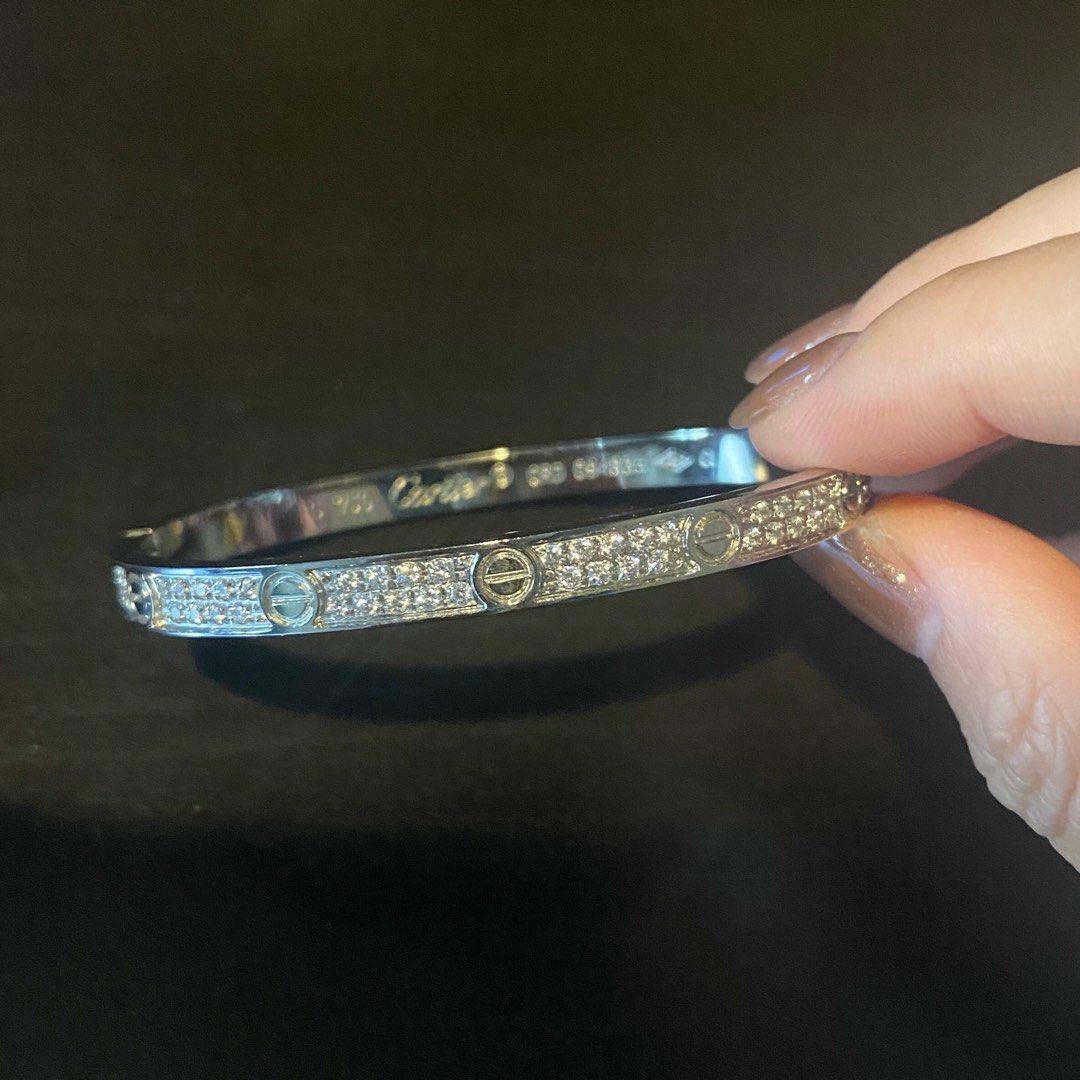 Cartier small shop pave love bracelet