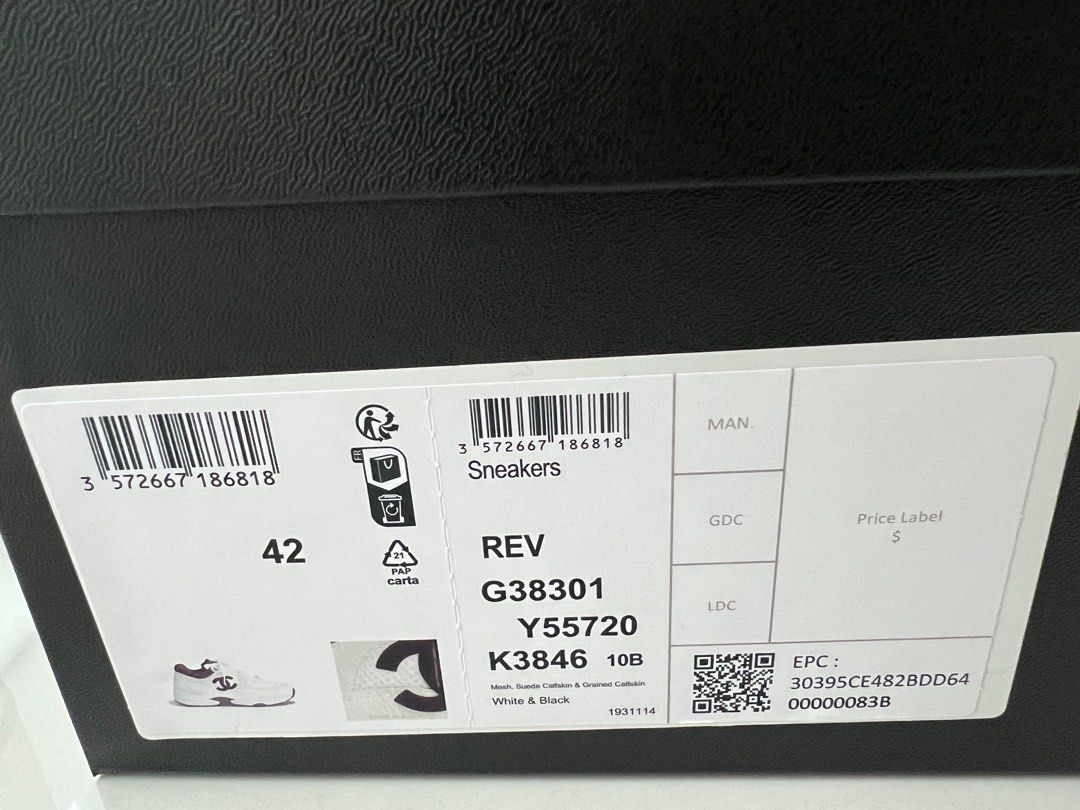 Buy Chanel Sneaker 'White Black' - G38301 Y55720 K3846