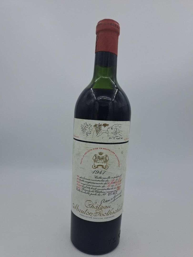 Étiquette Château Mouton Rothschild 1968 Numérotée N* 55122 - 75 cl
