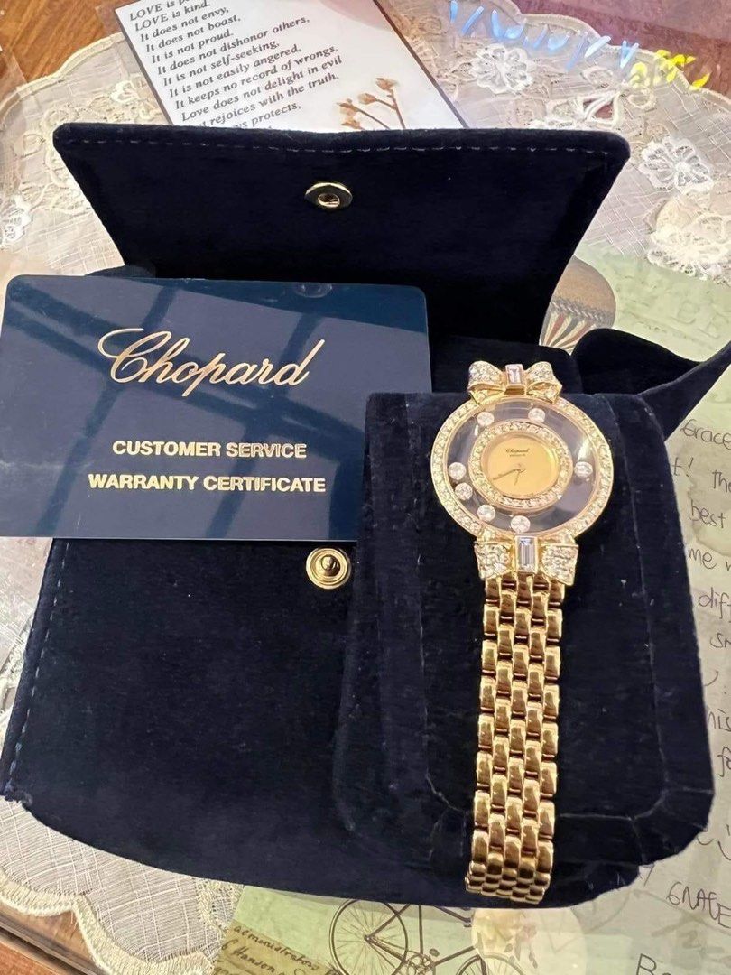 Chopard solid gold (Category: Luxury Watches) located in Cagayan de Oro. Submitted by moiobsession (Listing ID 1211619275, Image 2). Description: Authentic With card Solid gold.