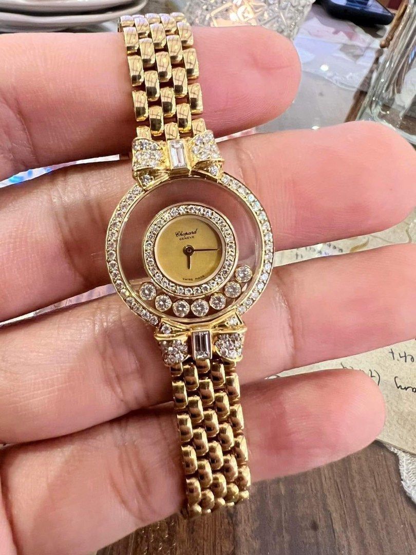 Chopard solid gold (Category: Luxury Watches) located in Cagayan de Oro. Submitted by moiobsession (Listing ID 1211619275, Image 1). Description: Authentic With card Solid gold.