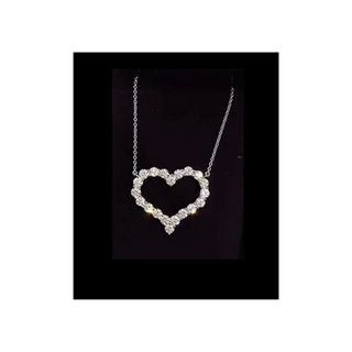 Cubic Zirconia Crystal Heart Outline Necklace