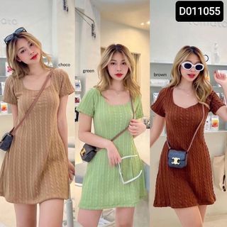 D011055 dress rajut import dress bangkok dress pendek polos dress casual dress korea