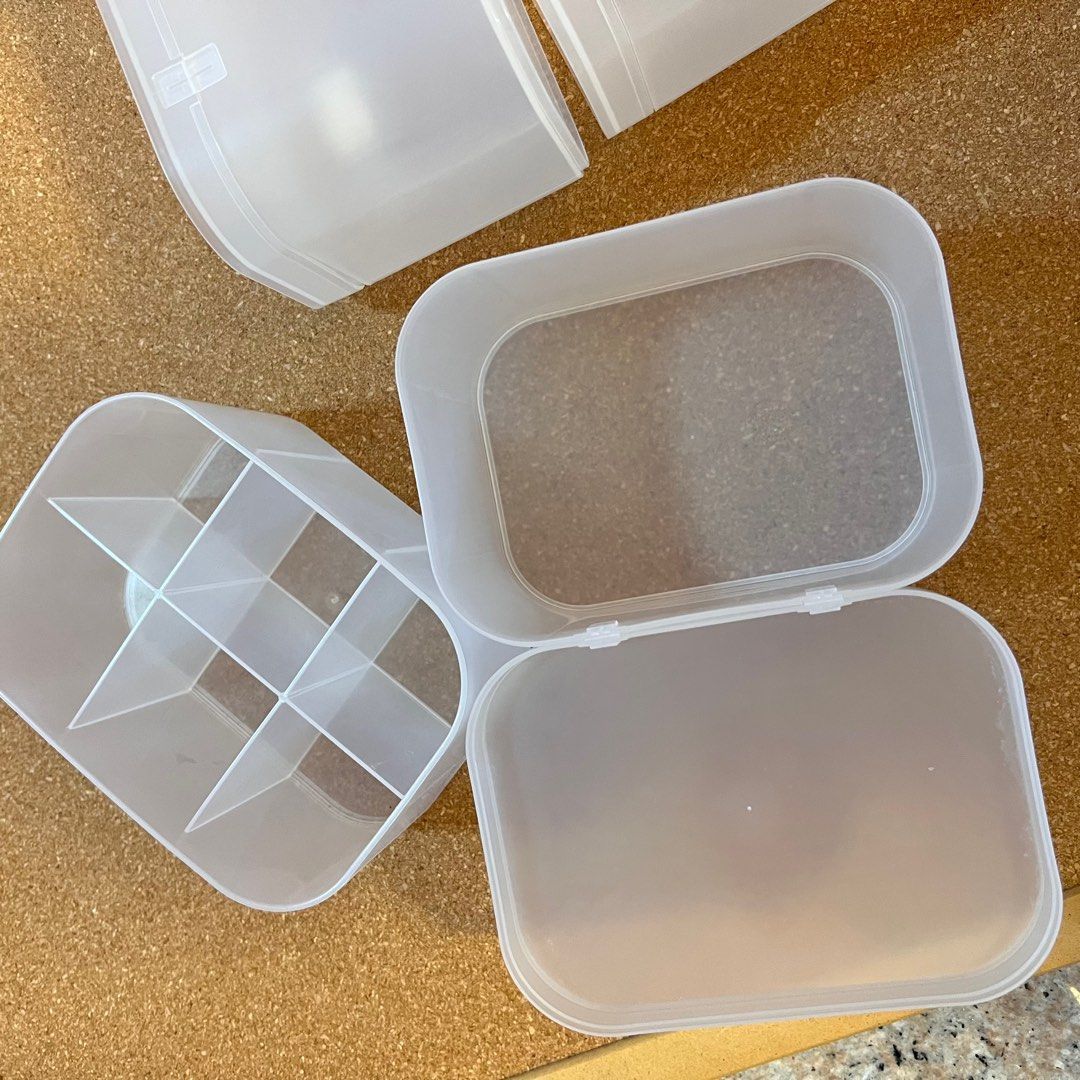 Daiso Stackable Plastic Storage Box Organizer, Furniture & Home Living, Home Improvement