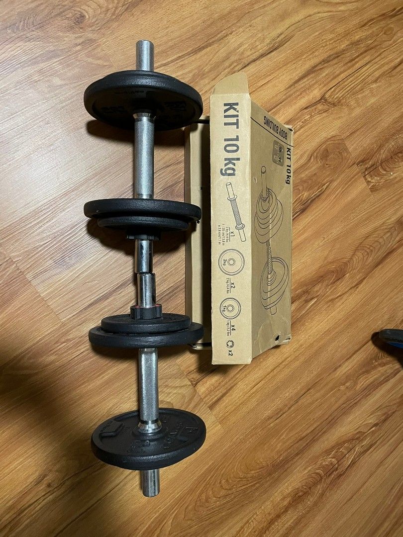 Decathlon weights dumbbells 10kg kit, Sports Equipment, Exercise
