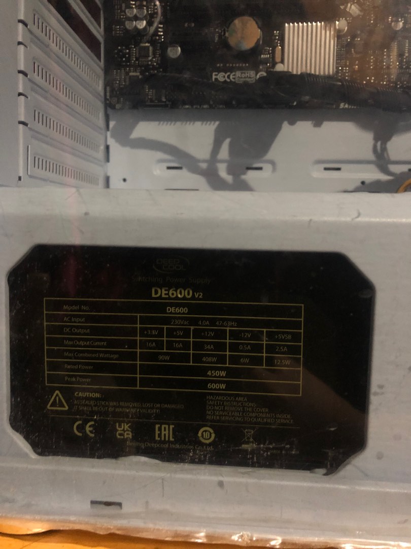 DeepCool DE600 V2 600Watts PSU, Computers & Tech, Parts & Accessories ...