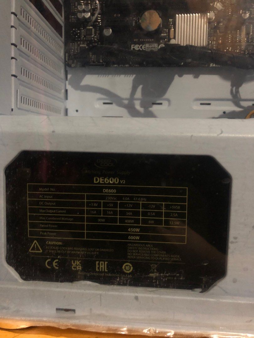 DeepCool DE600 V2 600Watts PSU, Computers & Tech, Parts & Accessories ...