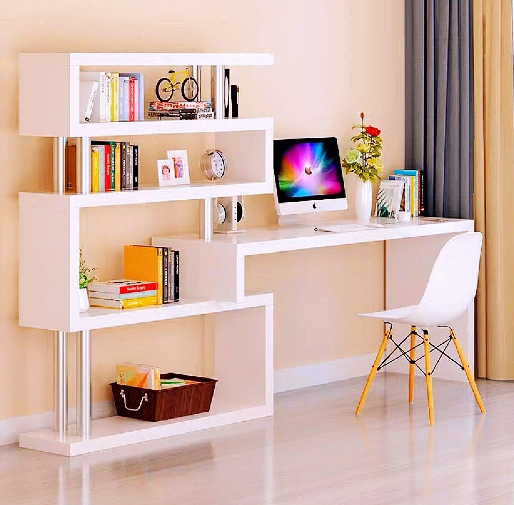 Rotating office desk and shelf combo deals