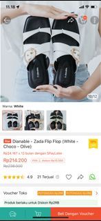 Dianable sandal hitam putih white black