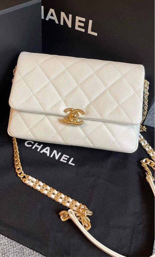 ❗️Discount Chanel Melody White Caviar Ghw, Luxury, Bags & Wallets on  Carousell
