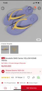 Donatello sandal yellow kuning