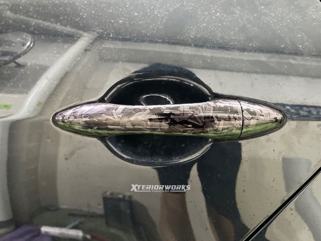 Door handle Carbon sticker wrap / Kia Cerato door handle wrap, Car Accessories