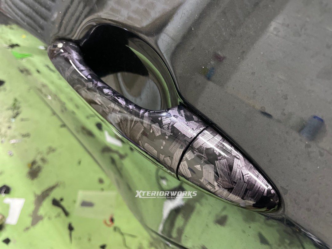 Door handle Carbon sticker wrap / Kia Cerato door handle wrap, Car Accessories