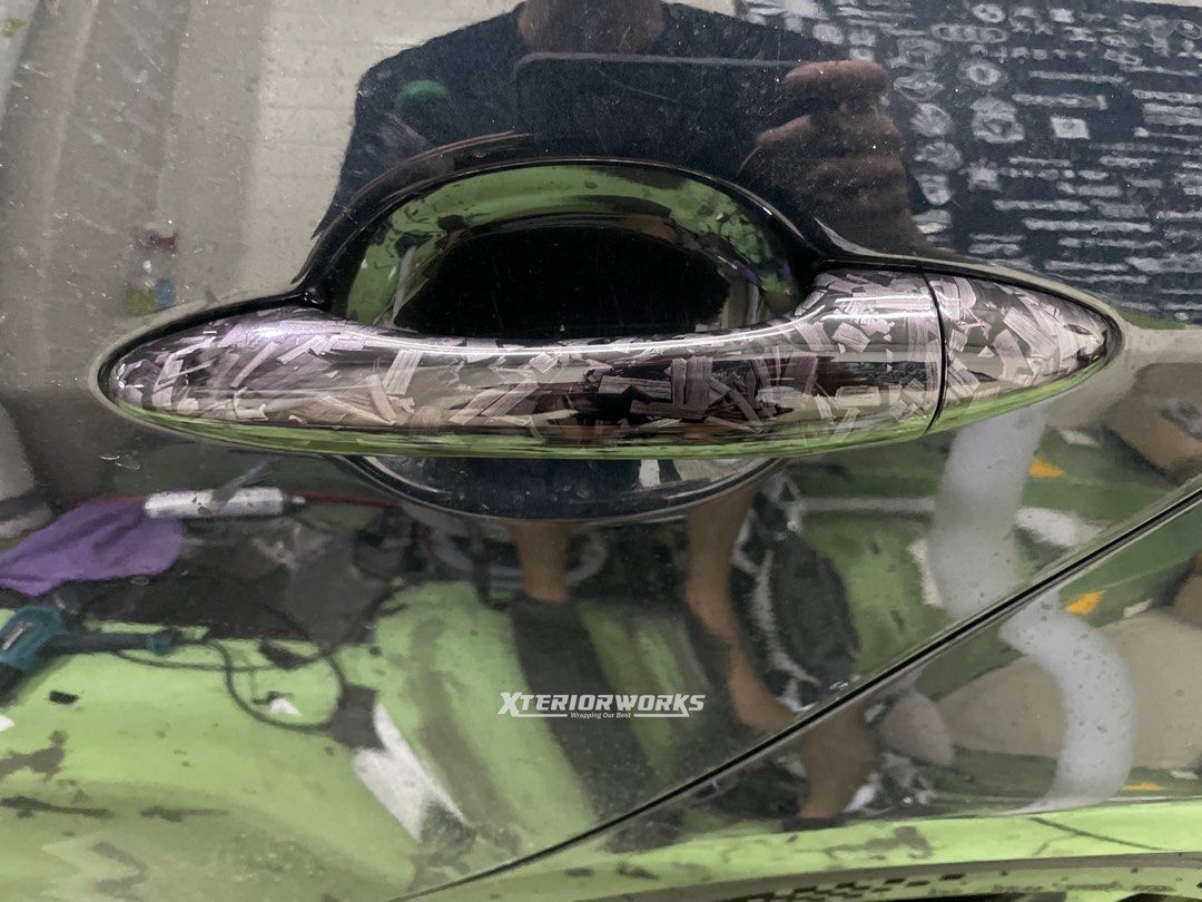 Door handle Carbon sticker wrap / Kia Cerato door handle wrap, Car Accessories