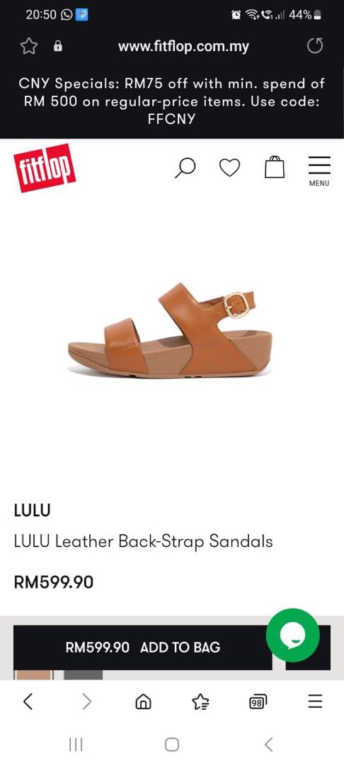 FITFLOP LULU Leather Back Strap Sandals Women s Fashion Footwear