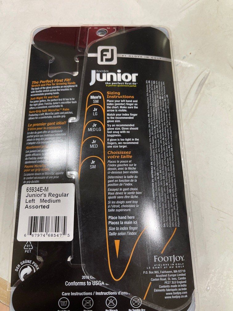Footjoy Junior golf glove, Sports Equipment, Sports & Games, Golf on