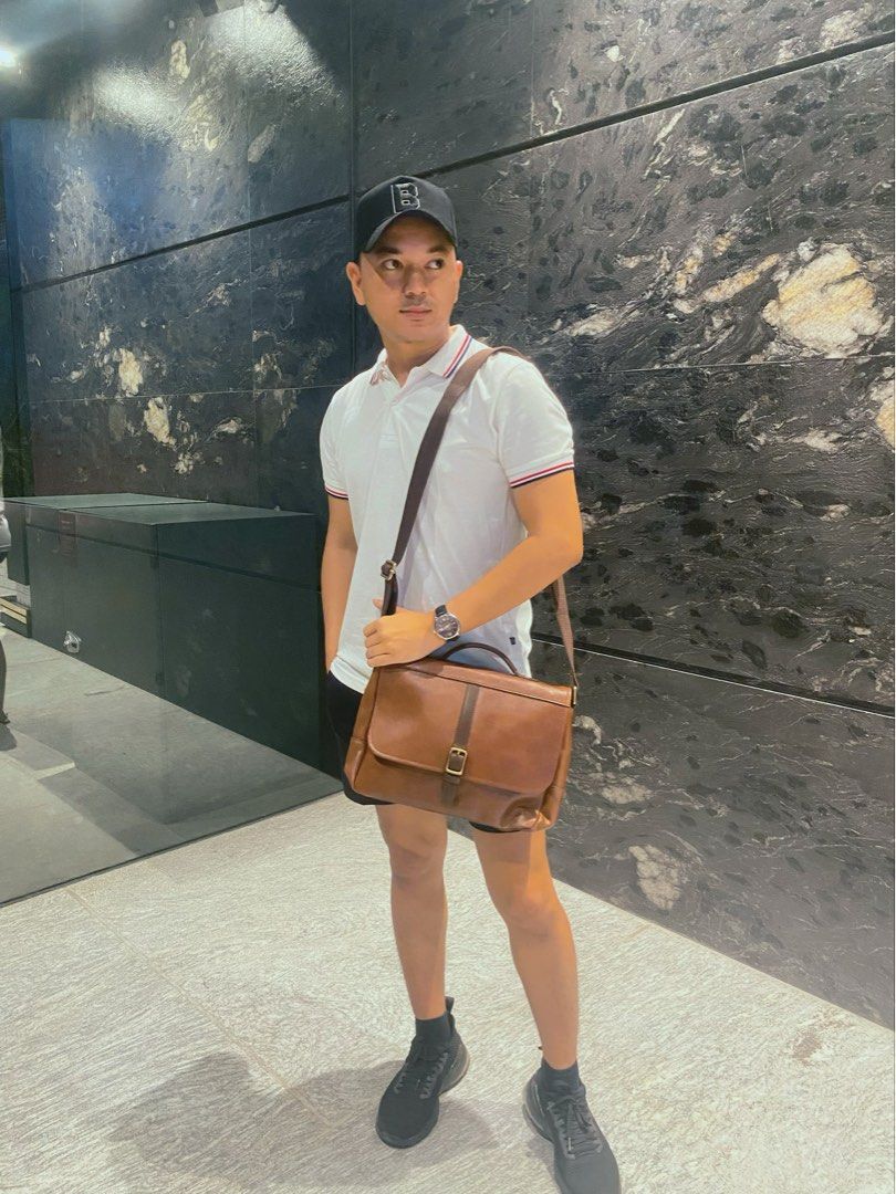 Fossil Evan Messenger Brown Leather, Men's Fashion, Men's Bags