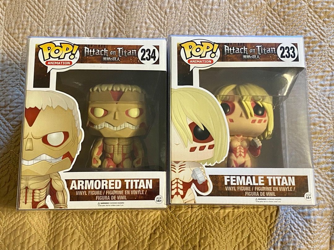 Funko Pop ATTACK ON TITAN Armored Titan and Female Titan, Hobbies