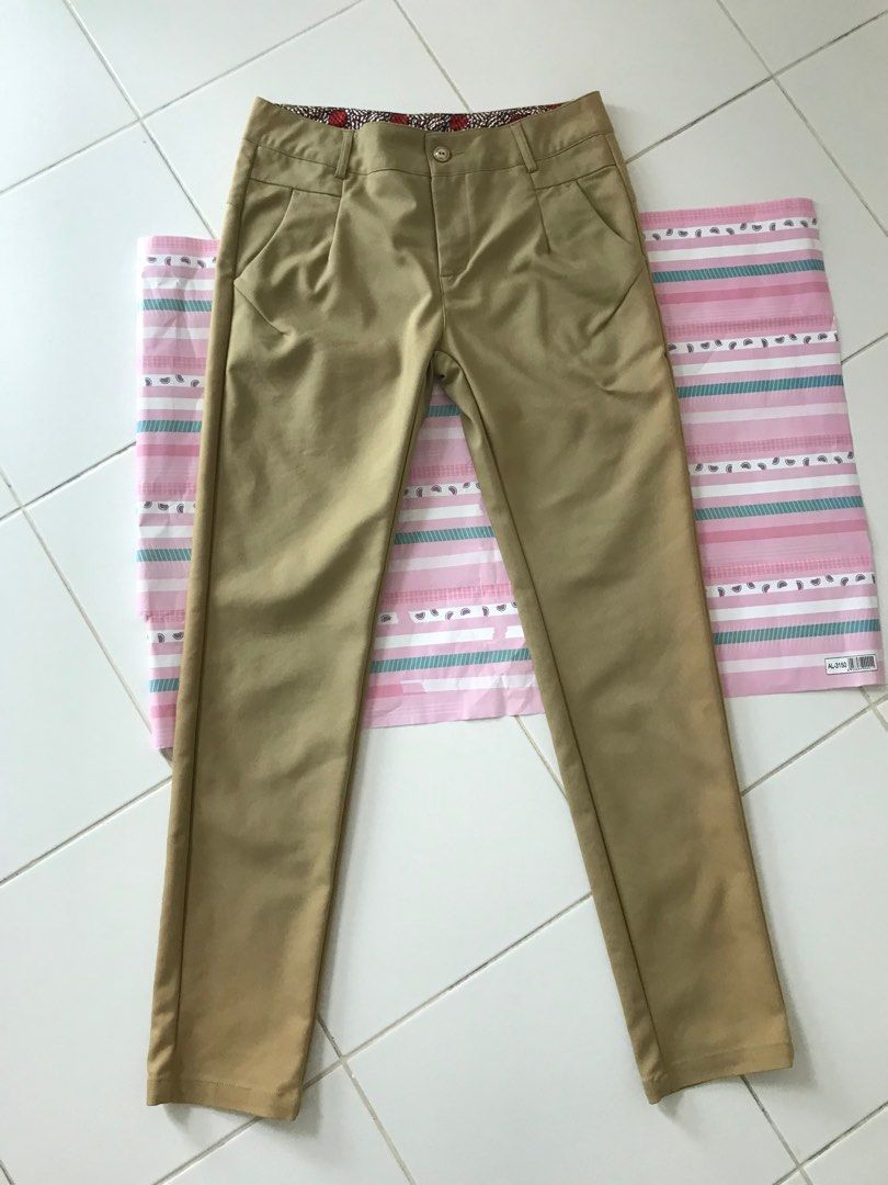 Golden khaki office slacks Arthur Yen, Women's Fashion, Bottoms, Other