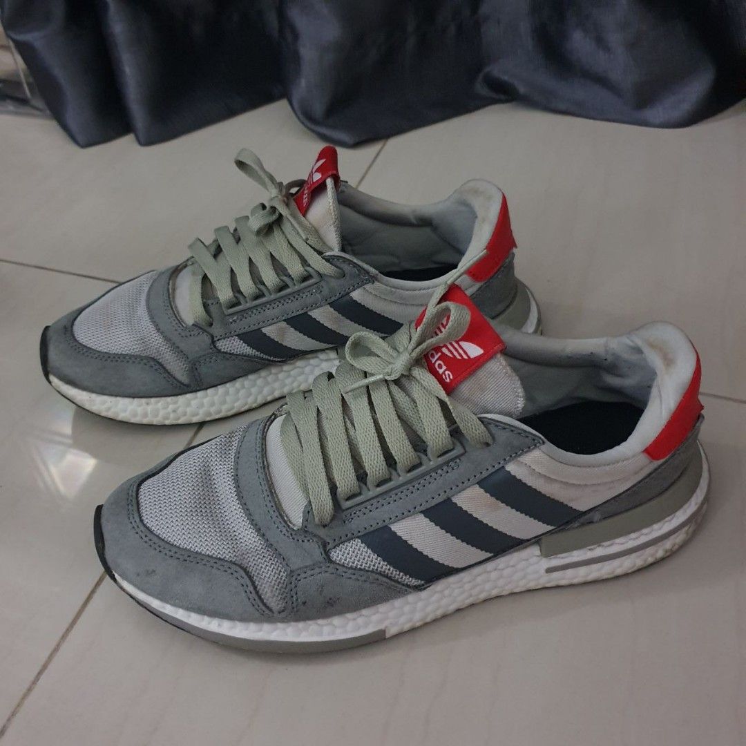 Great Condition ADIDAS ZX 500 RM GREY WHITE SCARLET UK9