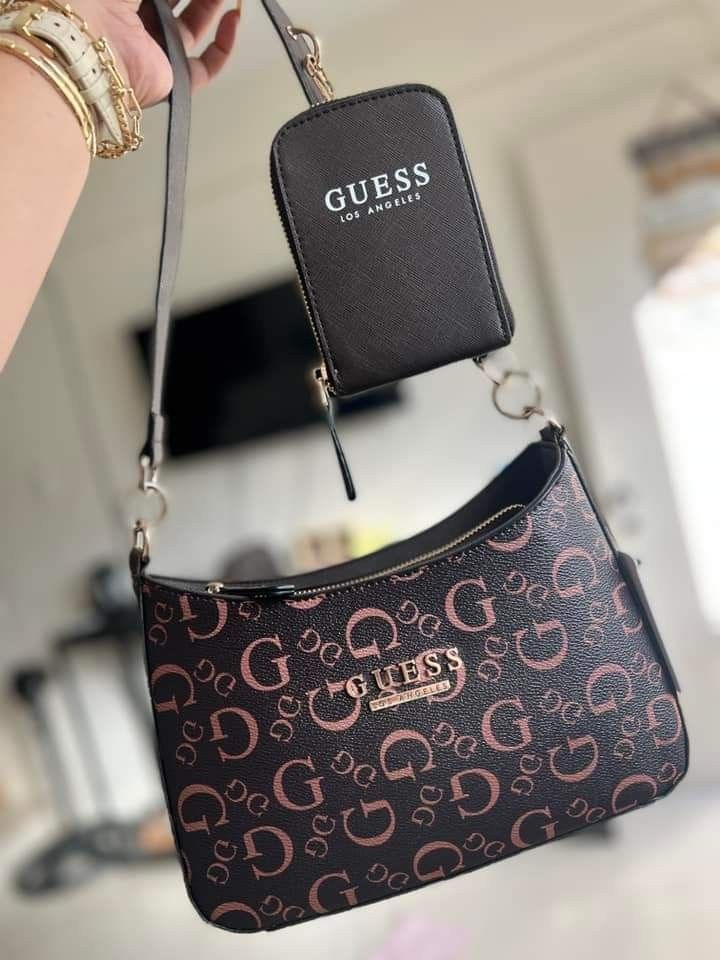 GUESS Little Bay Shoulder Bag, Black: Handbags