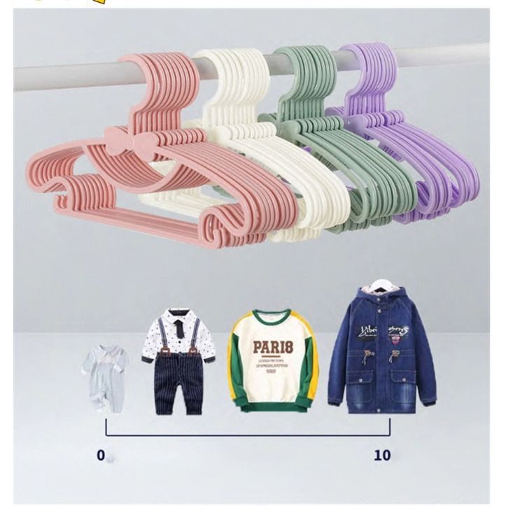 5pcs Kids Hangers Baby Clothing Organizer Plastic Windproof Coat Hanger  Closet Space Saving Rack
