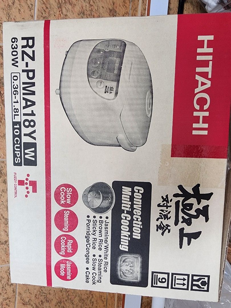 Hitachi rice cooker rzpma18y, TV & Home Appliances, Kitchen Appliances