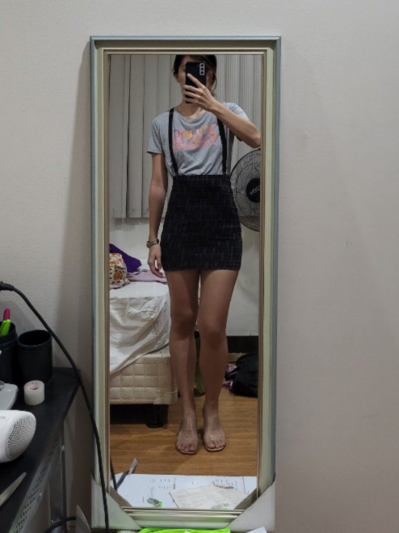 Bodycon skirt with suspenders online
