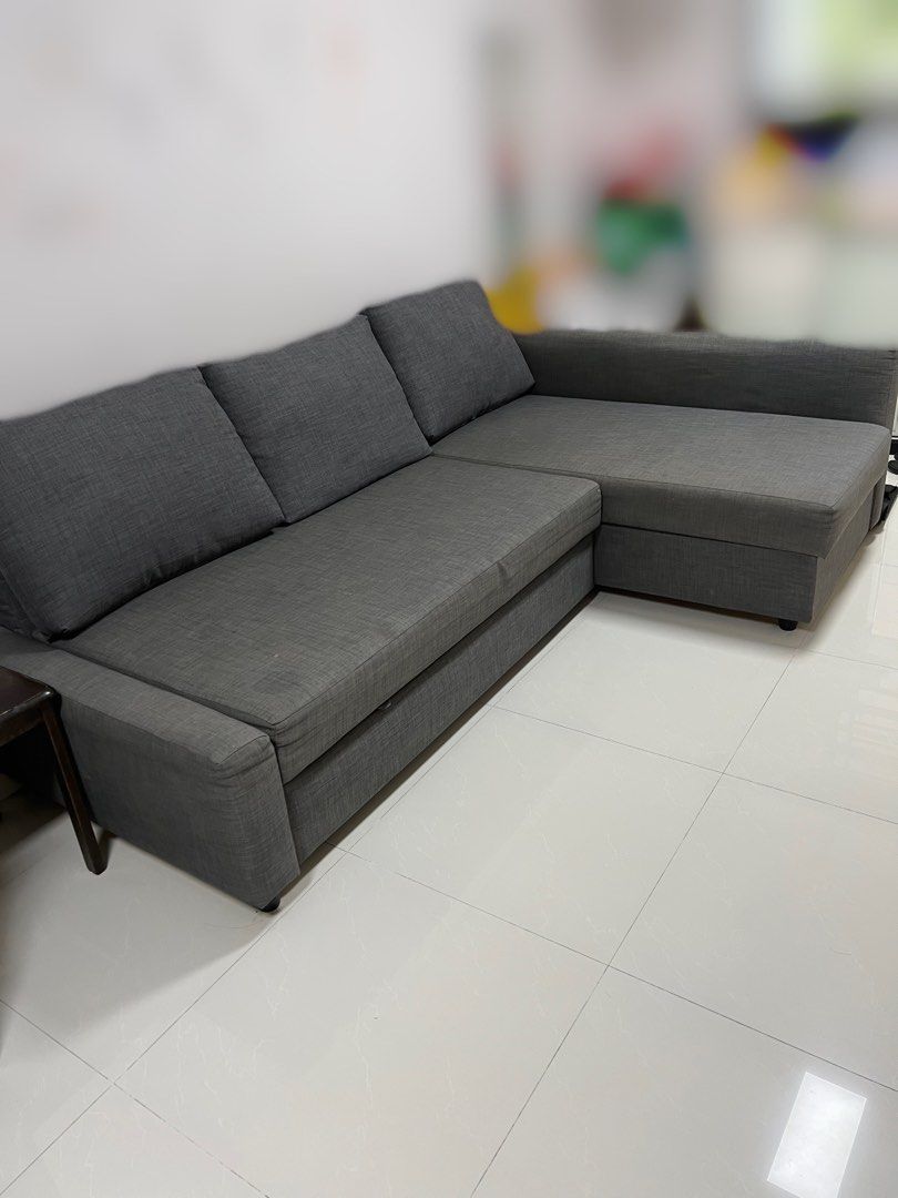 IKEA 3 seater sofa bed with storage, Furniture & Home Living, Furniture
