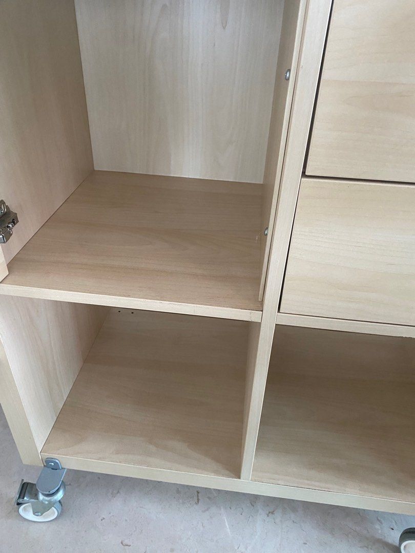 IKEA KALLAX shelving unit with wheels, Furniture & Home Living