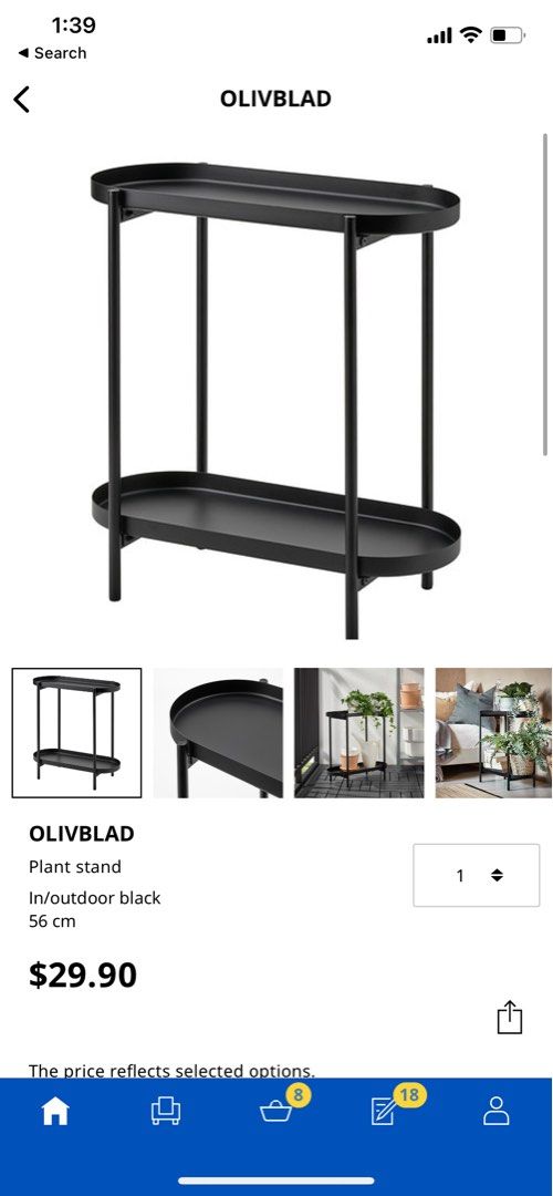 OLIVBLAD Plant stand, indoor/outdoor black, 22 - IKEA