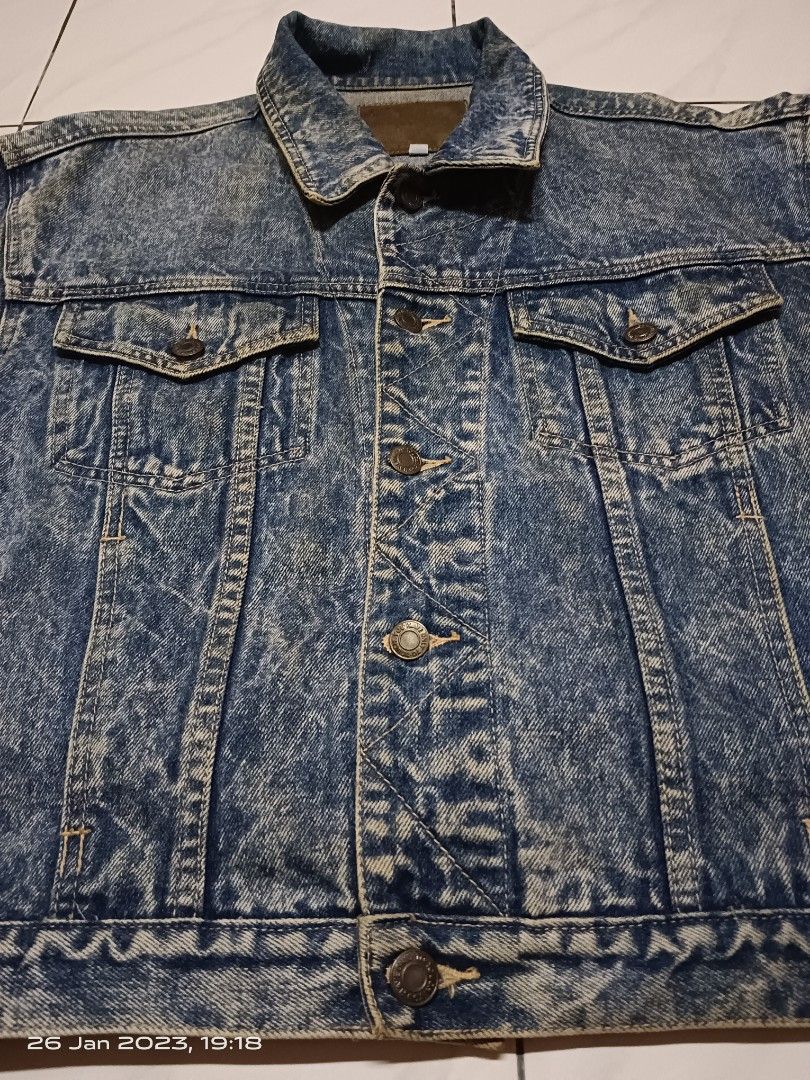 Jaket jeans acid wash on sale
