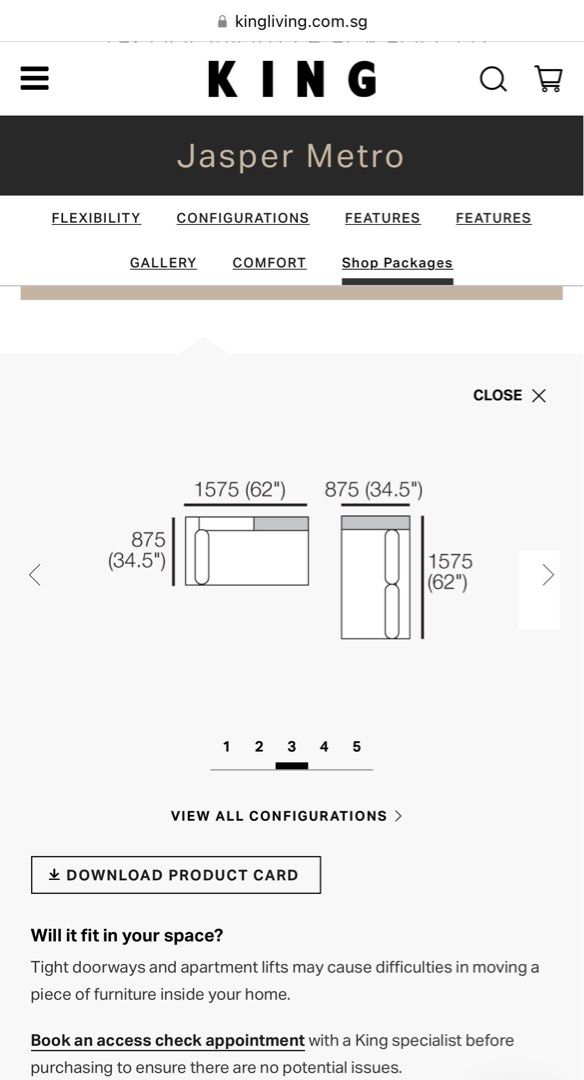 KING LIVING Jasper Metro, Furniture & Home Living, Furniture, Sofas