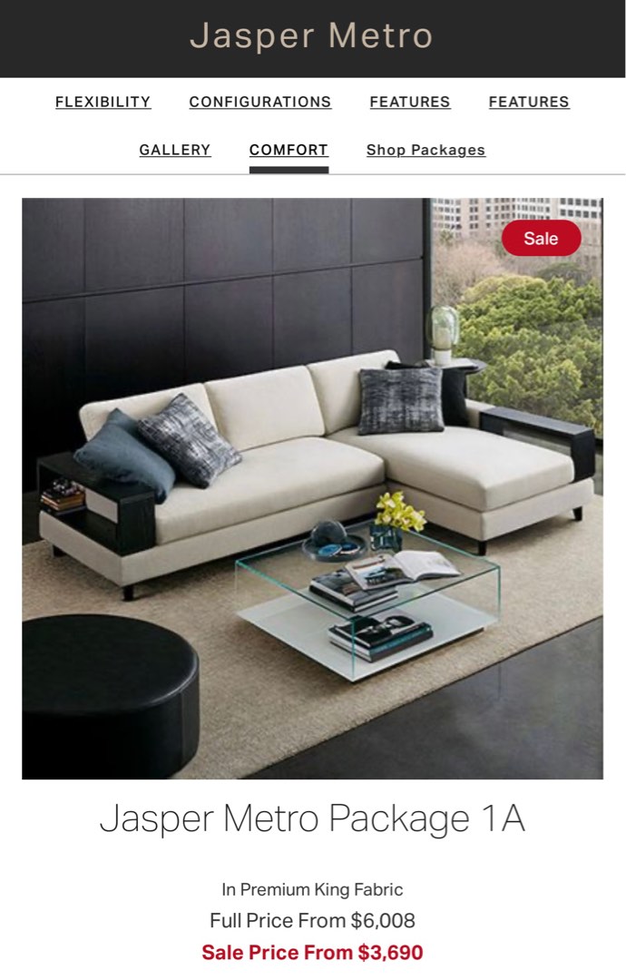 KING LIVING Jasper Metro, Furniture & Home Living, Furniture, Sofas