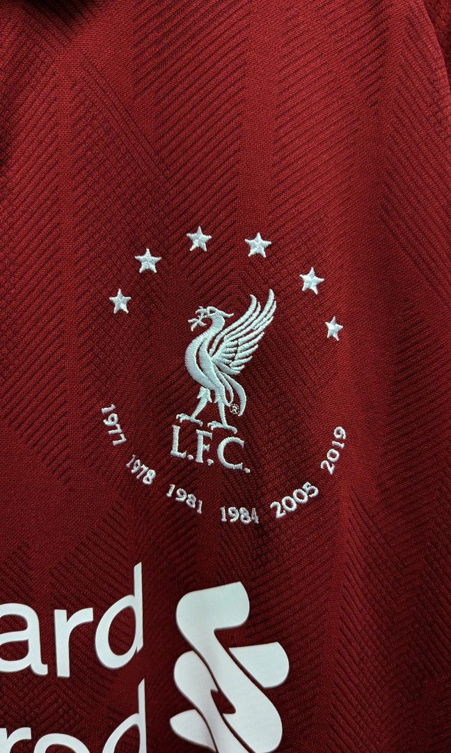 Liverpool 6 Six Times Mens New Balance Large Red Shirt Authentic 18 19