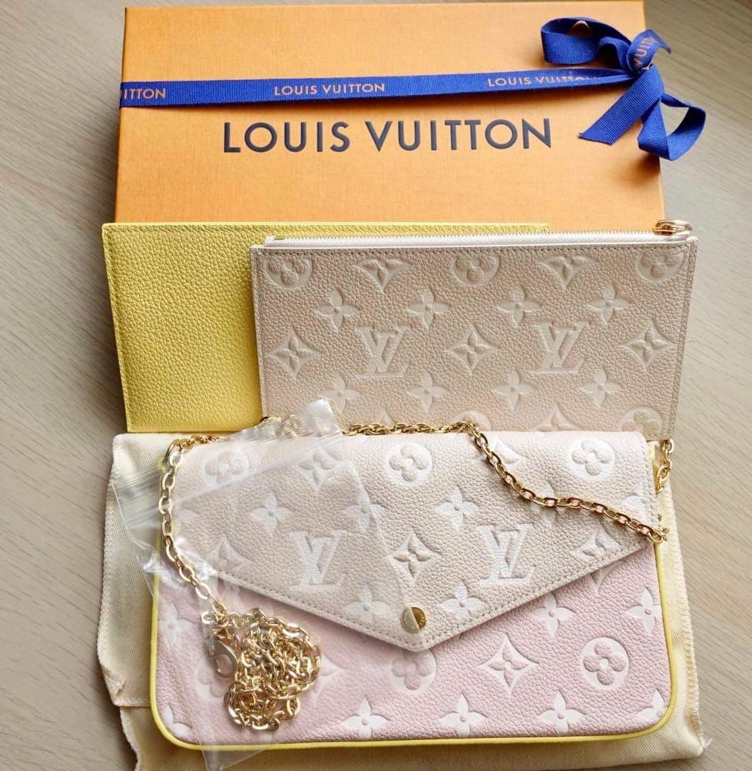 PRE-ORDER: Authentic Louis Vuitton LV Spring in the City Pink Beige Yellow  Monogram Empreinte Felicie Pochette Bag, Luxury, Bags & Wallets on Carousell