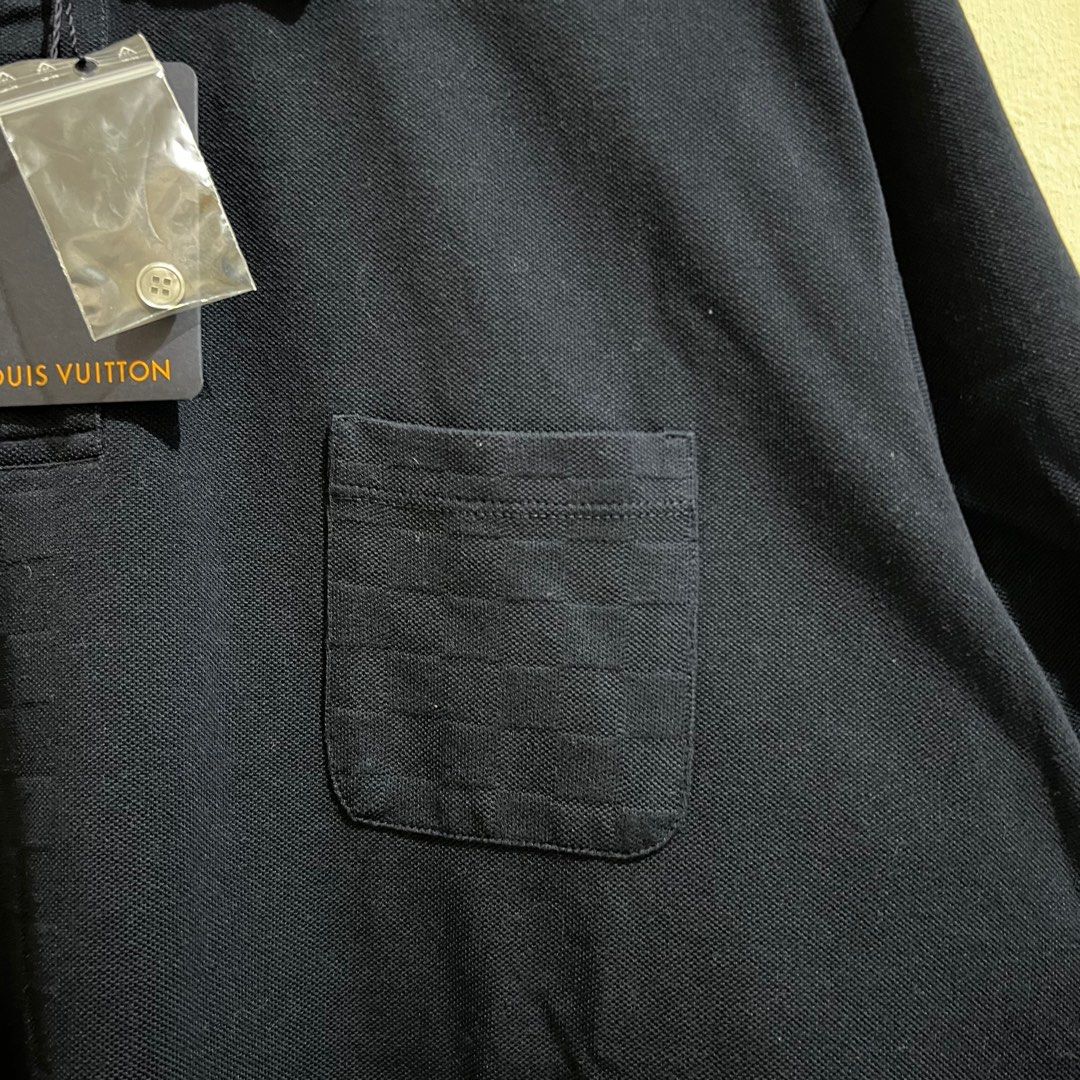 Louis Vuitton Half Damier Pocket Polo, Black, XXXXL