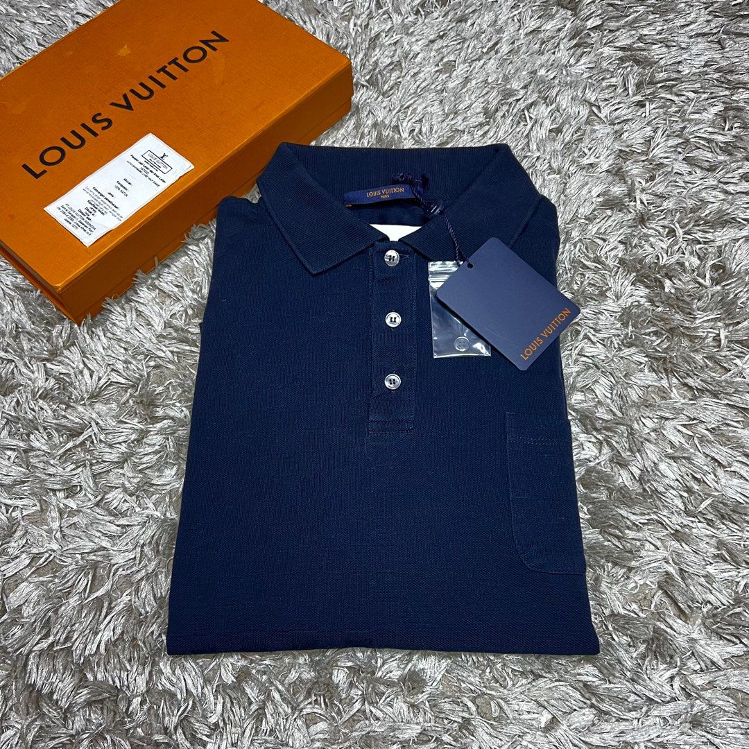 Louis Vuitton Half Damier Pocket Polo Shirt, Fesyen Pria, Pakaian , Atasan  di Carousell