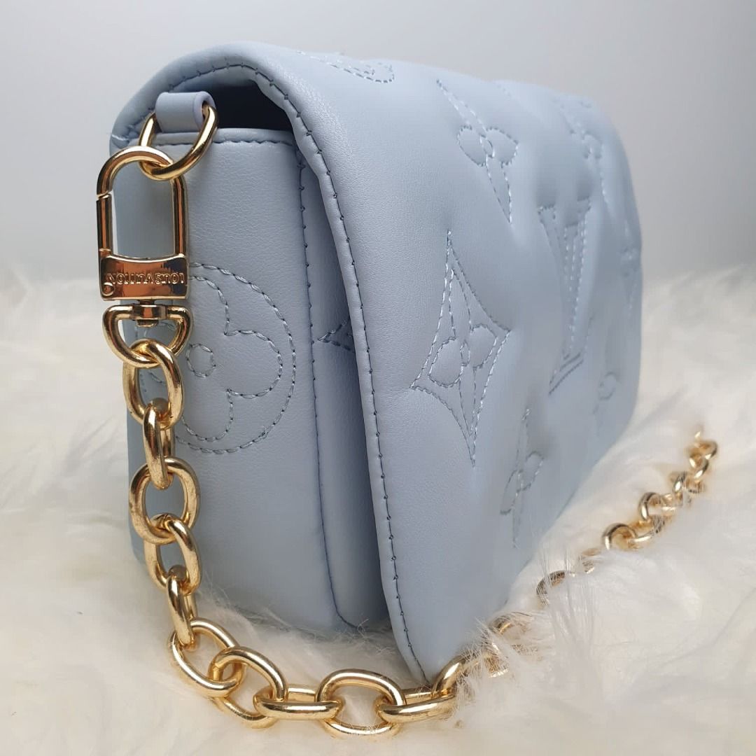 Louis Vuitton Wallet On Strap Bubblegram Blue Glacier