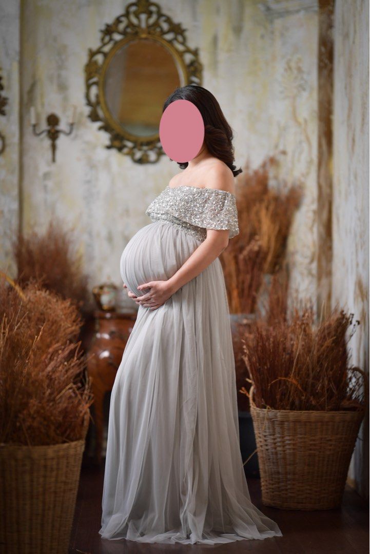 Sequin and tulle deals maternity dress