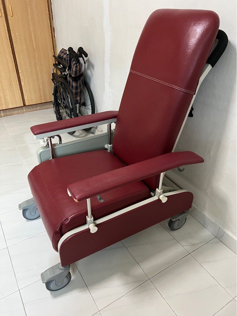Mobile Recliner Geriatric Chair with Tray Health Nutrition