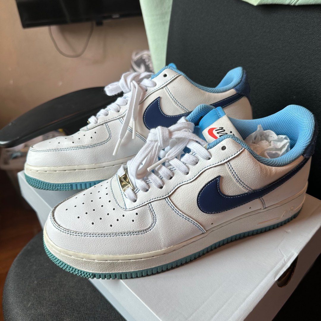 Nike Air Force 1 07 White Deep Royal Blue Men s Fashion