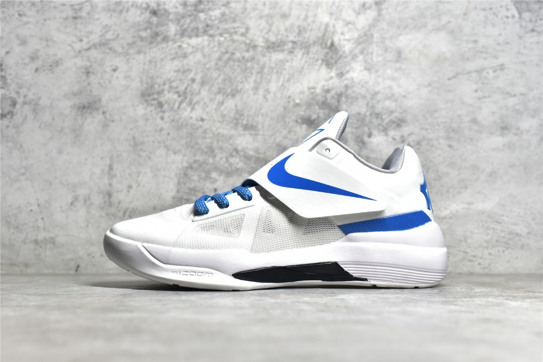 Nike KD 4 Think 16 (Thunderstruck) White blue shoes, Men's Fashion