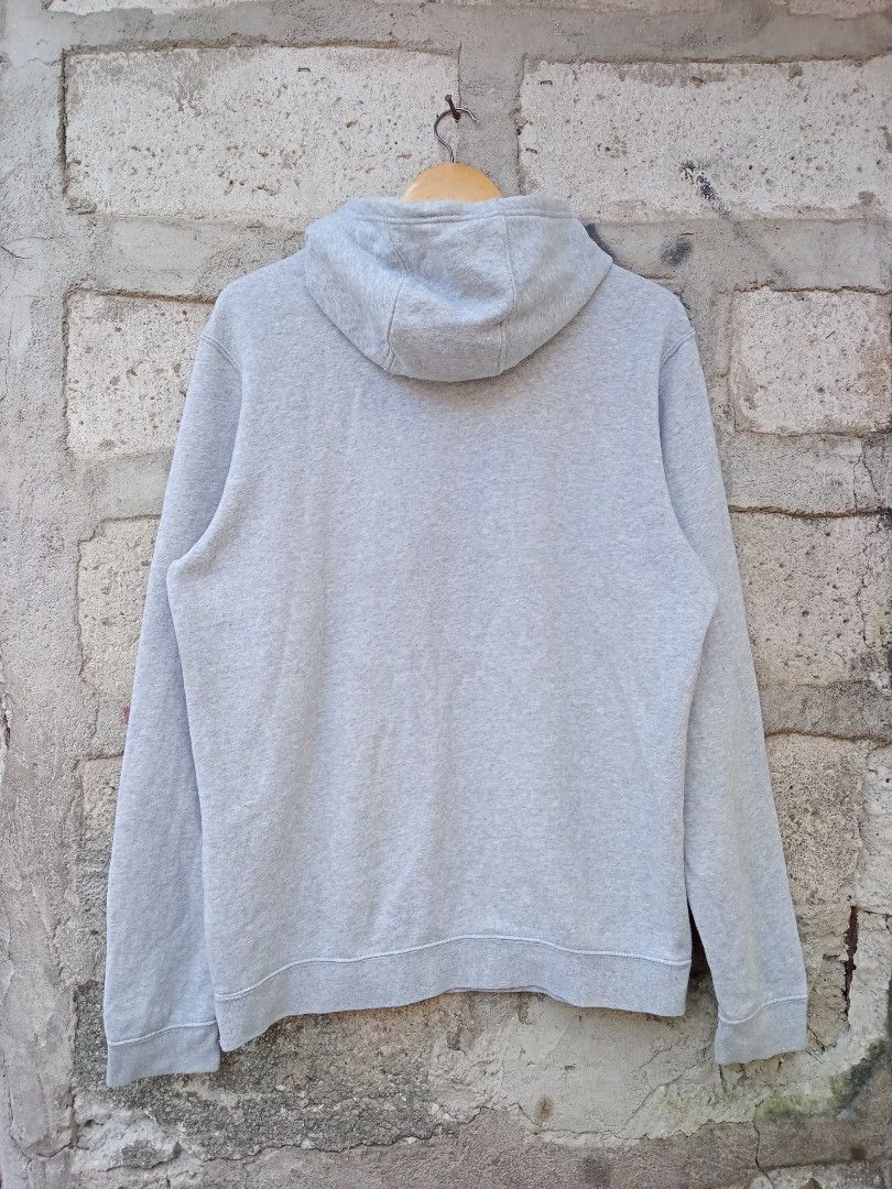 Nike Logo Embroided Hoodie Grey Men s Fashion Coats Jackets and