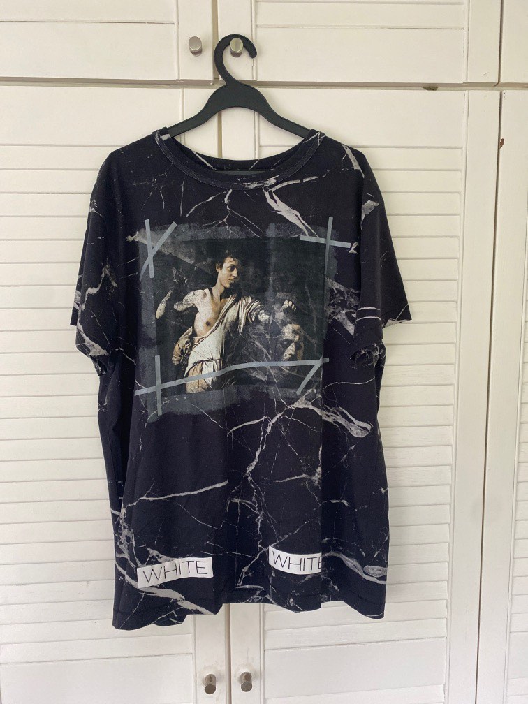 Off white marble tee hotsell