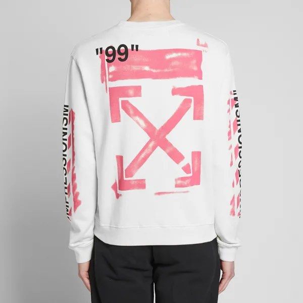 OFF WHITE STENCIL DIAGONALS CREW SWEAT Men s Fashion Coats