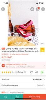 Olavis jennie satin Heels merah 9cm pesta