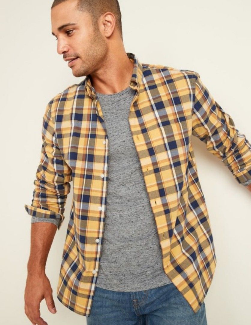 Old navy yellow plaid dress top
