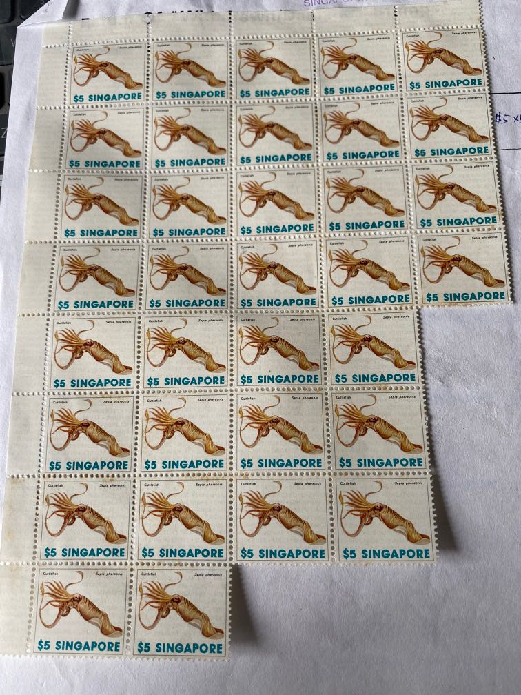 Old Singapore 5 Stamps, Hobbies & Toys, Memorabilia & Collectibles